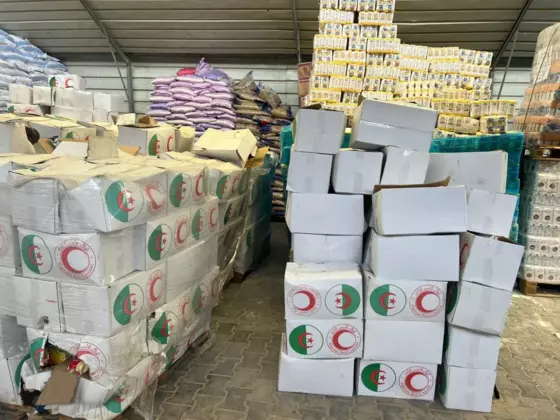 وصول دفعة جديدة من المساعدات الجزائرية إلى غزة (فيديو)
