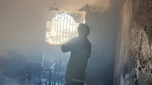 الصورة: حريق في شقة بعين التوتة في باتنة (فيسبوك)