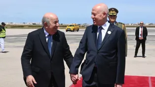 الرئيس الجزائري، عبد المجيد تبون (على اليسار)، رفقة الرئيس التونسي، قيس السعيد، الصورة: ح.م.