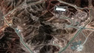 صورة للأقمار الصناعية تظهر منشأة فوردو النووية في إيران. الصورة: ح.م