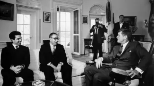 استقبال الرئيس الأمريكي، جون كينيدي، يوم 8 نوفمبر 1963 لممثل الحكومة الجزائرية، الراحل امحمد يزيد، الصورة: ح.م.