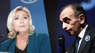 إيريك زمور ومارين لوبان، أبرز وجوه اليمين المتطرف في فرنسا، الصورة: ح.م.