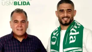 الرئيس الجديد لاتحاد البليدة على اليسار، الصورة: ح.م