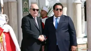 الرئيسان عبد المجيد تبون ومحمد المنفي . ص:ح.م