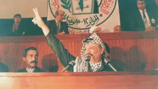 الزعيم الفلسطيني، الراحل ياسر عرفات، يوم إعلان قيام الدولة الفلسطينية من على أرض الجزائر، الصورة: ح.م