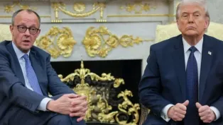 الصورة: الرئيس الأمريكي دونالد ترامب خلال اجتماع مع المستشار الألماني فريدريش ميرتس في البيت الأبيض، وكالات