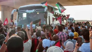 قافلة الصمود "المغاربية" حظيت باستقبال شعبي واسع على الأراضي الليبية. الصورة: ح.م