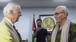 الرئيس الصحراوي إبراهيم غالي (على اليمين) مع ستافان دي ميستورا، الصورة: ح.م.