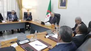 جانب من الاجتماع الأخير لرئيس مجلس الأمة المنتهية مهامه. الصورة: مجلس الأمة