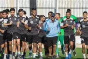 صورة: جانب من تدريبات اتحاد خنشلة أمس (الصفحة الرسمية للفريق)